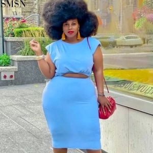 ⭐️Women’s plus size 2 piece skirt set